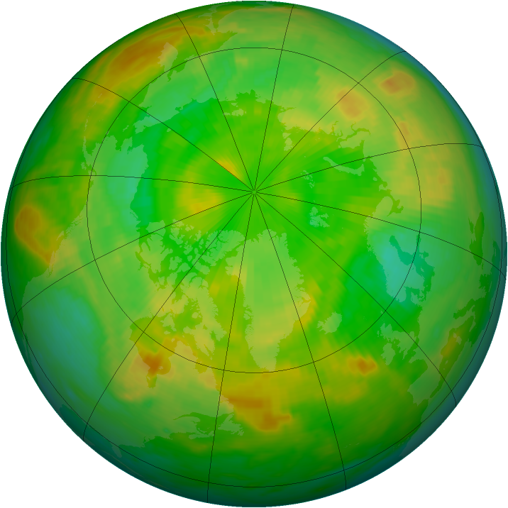 Arctic ozone map for 16 June 1986